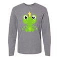 thumbnail image 1 of Inktastic Cute Frog, Green Frog, Frog Prince, Crown Long Sleeve T-Shirt, 1 of 5
