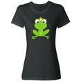thumbnail image 1 of Inktastic Cute Frog, Green Frog, Crown, Frog Prince Women's T-Shirt, 1 of 5