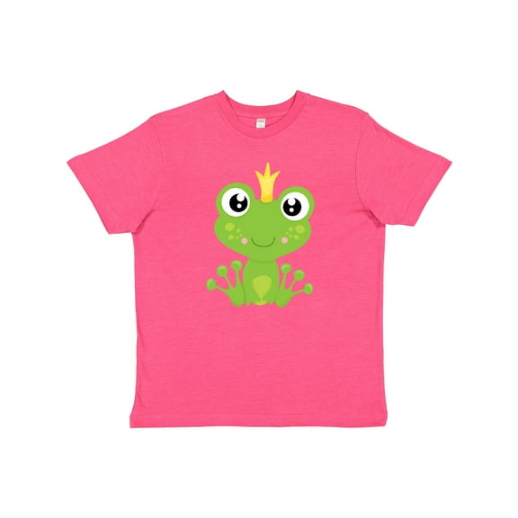 Inktastic Cute Frog, Green Frog, Frog Prince, Crown Youth T-Shirt