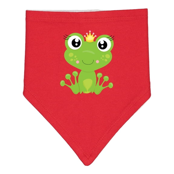 Inktastic Cute Frog, Green Frog, Frog Princess, Crown Baby Bandana Bib