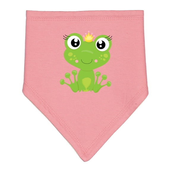 Inktastic Cute Frog, Green Frog, Frog Princess, Crown Baby Bandana Bib