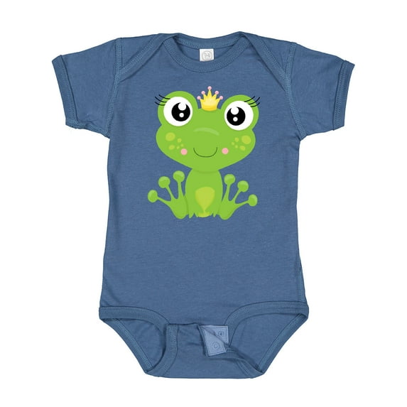 Inktastic Cute Frog, Green Frog, Frog Princess, Crown Girls Baby Bodysuit