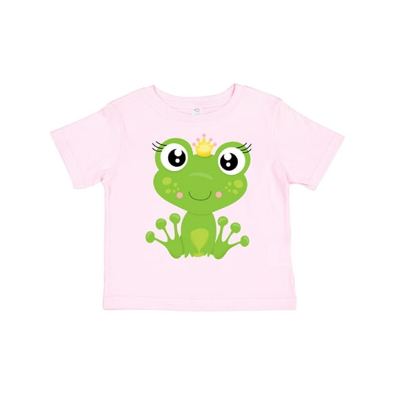 Inktastic Cute Frog, Green Frog, Frog Princess, Crown Girls Toddler T-Shirt