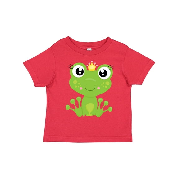 Inktastic Cute Frog, Green Frog, Frog Princess, Crown Girls Toddler T-Shirt