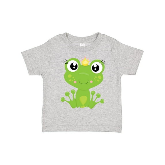 Inktastic Cute Frog, Green Frog, Frog Princess, Crown Girls Toddler T-Shirt