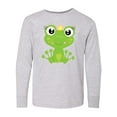 thumbnail image 1 of Inktastic Cute Frog, Green Frog, Frog Princess, Crown Long Sleeve Youth T-Shirt, 1 of 5