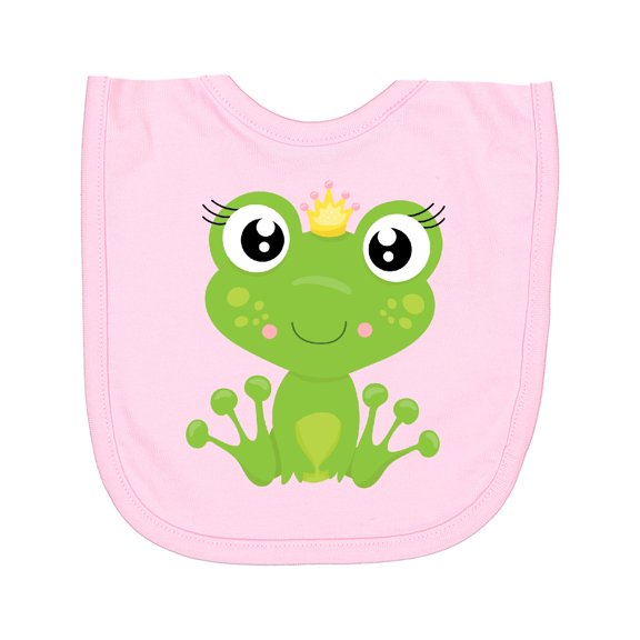 Inktastic Cute Frog, Green Frog, Frog Princess, Crown Newborn Bib