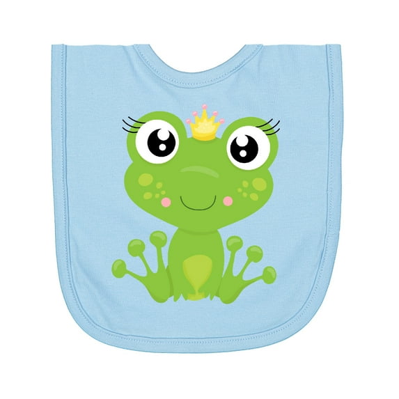 Inktastic Cute Frog, Green Frog, Frog Princess, Crown Newborn Bib