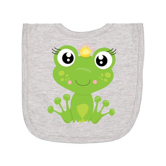Inktastic Cute Frog, Green Frog, Frog Princess, Crown Newborn Bib