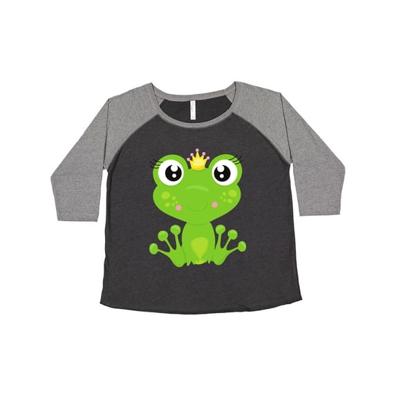 Inktastic Cute Frog, Green Frog, Frog Princess, Crown Women's Plus Size T-Shirt