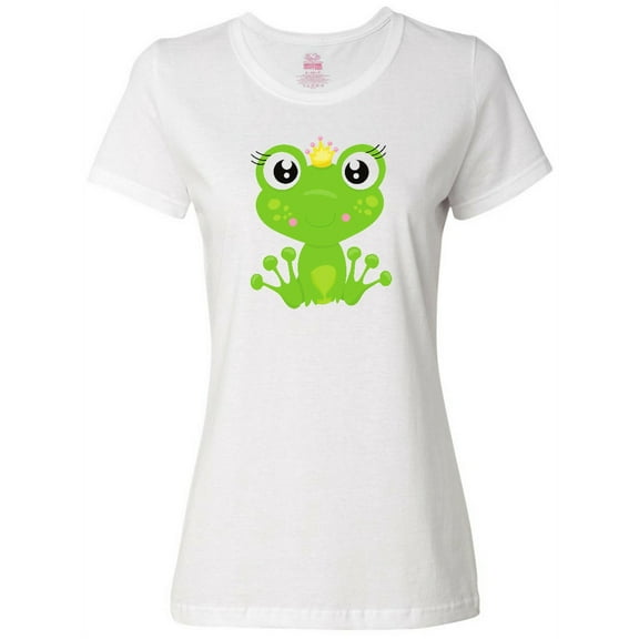 Inktastic Cute Frog, Green Frog, Frog Princess, Crown Women's T-Shirt