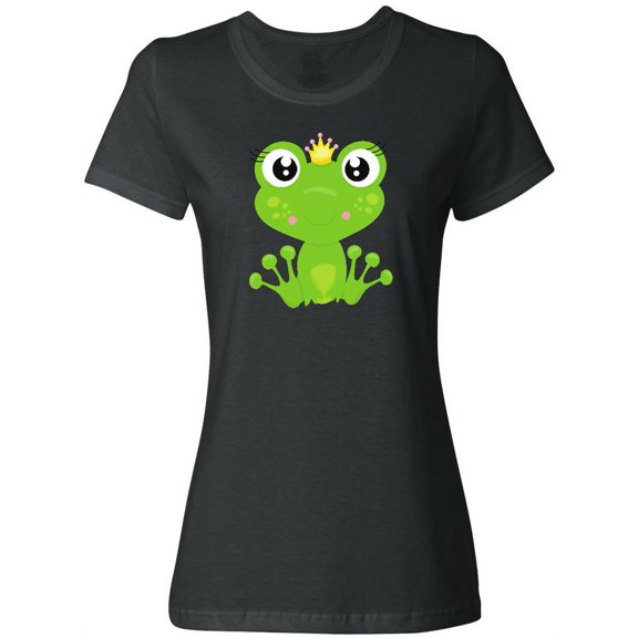 Inktastic Cute Frog, Green Frog, Frog Princess, Crown Women's T-Shirt