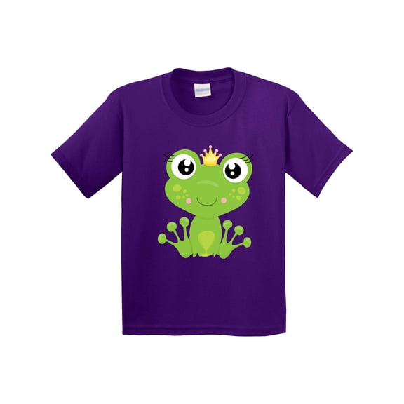Inktastic Cute Frog, Green Frog, Frog Princess, Crown Youth T-Shirt