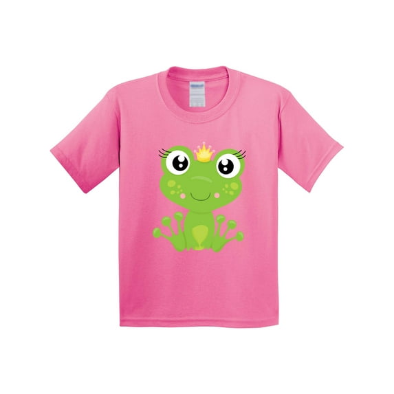Inktastic Cute Frog, Green Frog, Frog Princess, Crown Youth T-Shirt