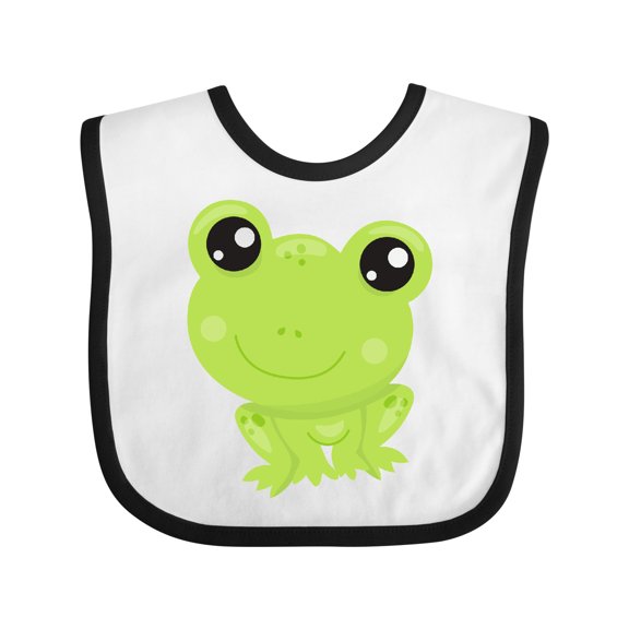 Inktastic Cute Frog, Little Frog, Baby Frog, Green Frog Boys or Girls Baby Bib