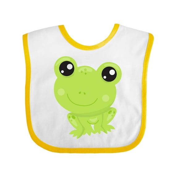 Inktastic Cute Frog, Little Frog, Baby Frog, Green Frog Boys or Girls Baby Bib