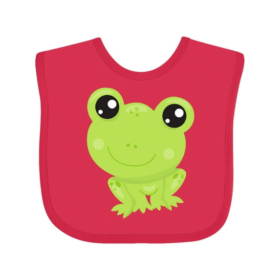 Inktastic Cute Frog, Little Frog, Baby Frog, Green Frog Boys or Girls Baby Bib
