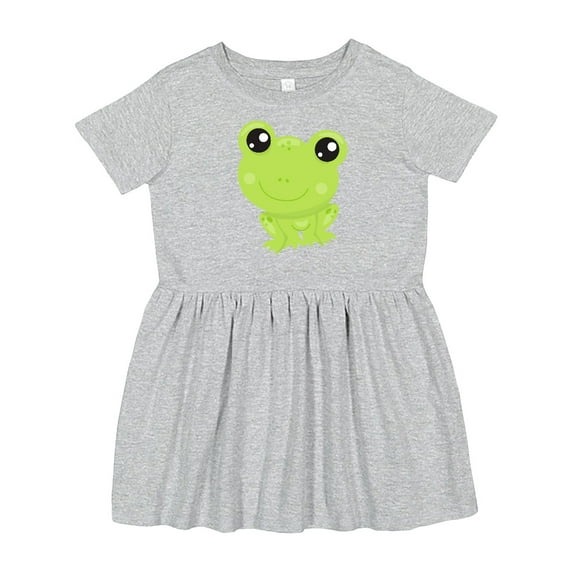 Inktastic Cute Frog, Little Frog, Baby Frog, Green Frog Girls Toddler Dress