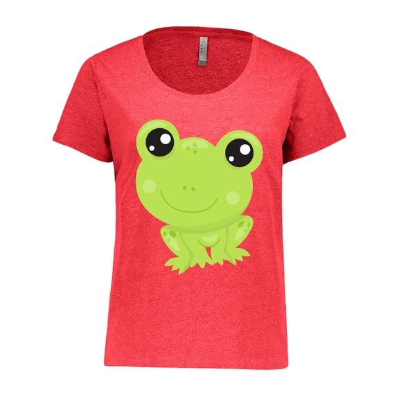 Inktastic Cute Frog, Little Frog, Baby Frog, Green Frog Women's Plus Size T-Shirt