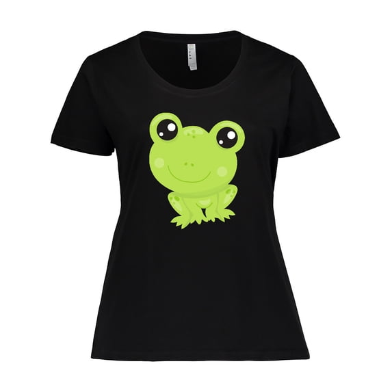 Inktastic Cute Frog, Little Frog, Baby Frog, Green Frog Women's Plus Size T-Shirt