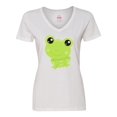thumbnail image 1 of Inktastic Cute Frog, Little Frog, Baby Frog, Green Frog Women's V-Neck T-Shirt, 1 of 5