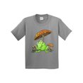 thumbnail image 1 of Inktastic Cute Frog and Mushroom Umbrella Youth T-Shirt, 1 of 5