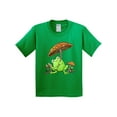 thumbnail image 1 of Inktastic Cute Frog and Mushroom Umbrella Youth T-Shirt, 1 of 5