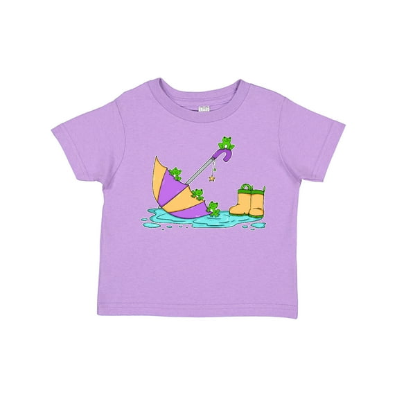 Inktastic Cute Frogs in a Umbrella with Boots Boys or Girls Toddler T-Shirt
