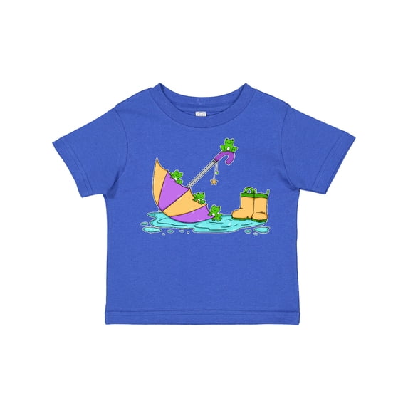 Inktastic Cute Frogs in a Umbrella with Boots Boys or Girls Toddler T-Shirt