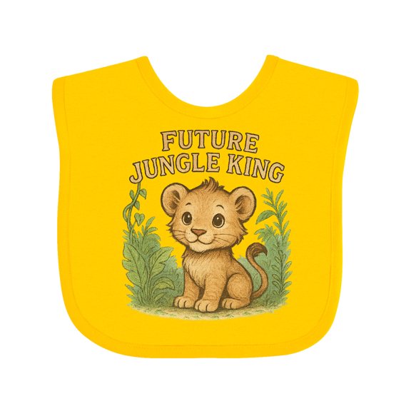 Inktastic Cute Future Jungle King Lion Cub Illustration Boys or Girls Baby Bib