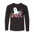 thumbnail image 1 of Inktastic Cute Ghost Octopus Trick or Treating with Bat Long Sleeve Youth T-Shirt, 1 of 5