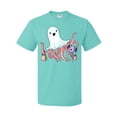 thumbnail image 1 of Inktastic Cute Ghost Octopus Trick or Treating with Bat T-Shirt, 1 of 5