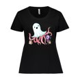 thumbnail image 1 of Inktastic Cute Ghost Octopus Trick or Treating with Bat Women's Plus Size T-Shirt, 1 of 5