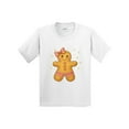 thumbnail image 1 of Inktastic Cute Gingerbread Girl with Pink Bow Christmas Youth T-Shirt, 1 of 5
