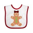 thumbnail image 1 of Inktastic Cute Gingerbread Girl with Red Plaid Bow Boys or Girls Baby Bib, 1 of 4