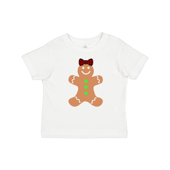 Inktastic Cute Gingerbread Girl with Red Plaid Bow Boys or Girls Baby T-Shirt
