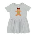 thumbnail image 1 of Inktastic Cute Gingerbread Girl with Red Plaid Bow Girls Toddler Dress, 1 of 5