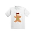 thumbnail image 1 of Inktastic Cute Gingerbread Girl with Red Plaid Bow Youth T-Shirt, 1 of 5