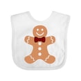 thumbnail image 1 of Inktastic Cute Gingerbread Man with Red Plaid Bowtie Boys or Girls Baby Bib, 1 of 4