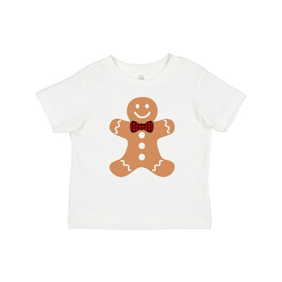 Inktastic Cute Gingerbread Man with Red Plaid Bowtie Boys or Girls Baby T-Shirt
