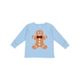thumbnail image 1 of Inktastic Cute Gingerbread Man with Red Plaid Bowtie Boys or Girls Long Sleeve Toddler T-Shirt, 1 of 5
