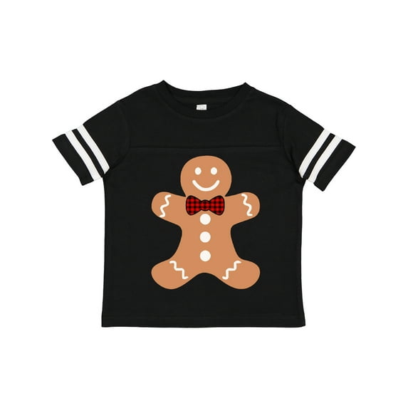 Inktastic Cute Gingerbread Man with Red Plaid Bowtie Boys or Girls Toddler T-Shirt