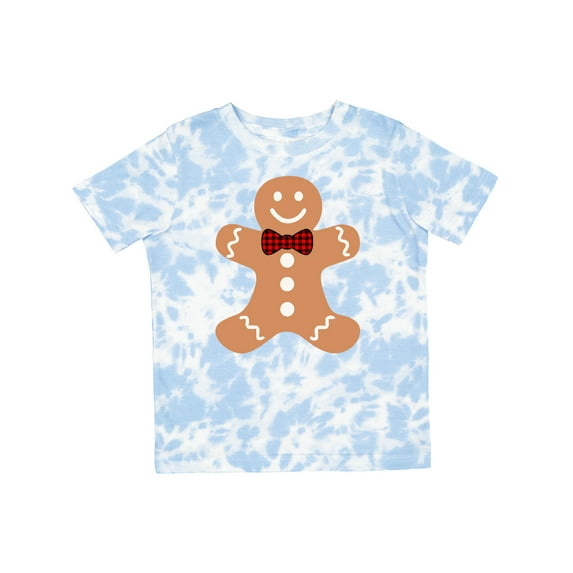 Inktastic Cute Gingerbread Man with Red Plaid Bowtie Boys or Girls Toddler T-Shirt