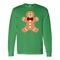 thumbnail image 1 of Inktastic Cute Gingerbread Man with Red Plaid Bowtie Long Sleeve T-Shirt, 1 of 5