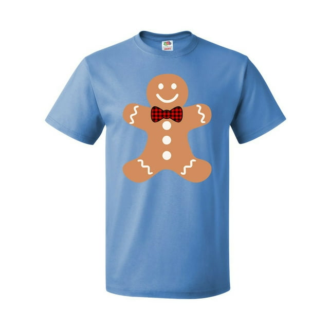 Inktastic Cute Gingerbread Man with Red Plaid Bowtie T-Shirt