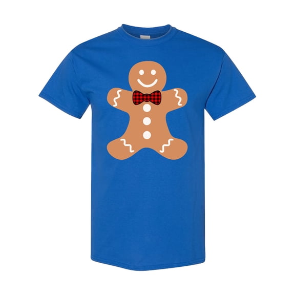 Inktastic Cute Gingerbread Man with Red Plaid Bowtie T-Shirt