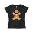 thumbnail image 1 of Inktastic Cute Gingerbread Man with Red Plaid Bowtie Women's T-Shirt, 1 of 5