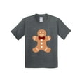 thumbnail image 1 of Inktastic Cute Gingerbread Man with Red Plaid Bowtie Youth T-Shirt, 1 of 5