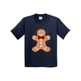 thumbnail image 1 of Inktastic Cute Gingerbread Man with Red Plaid Bowtie Youth T-Shirt, 1 of 5