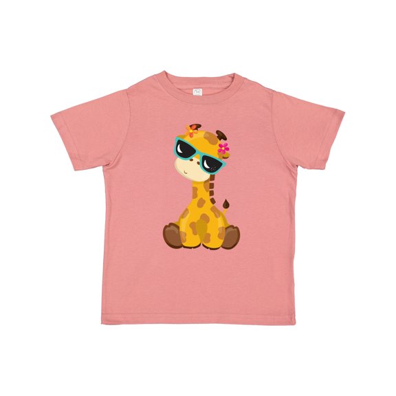 Inktastic Cute Giraffe, Giraffe with Sunglasses, Cute Animal Boys or Girls Toddler T-Shirt